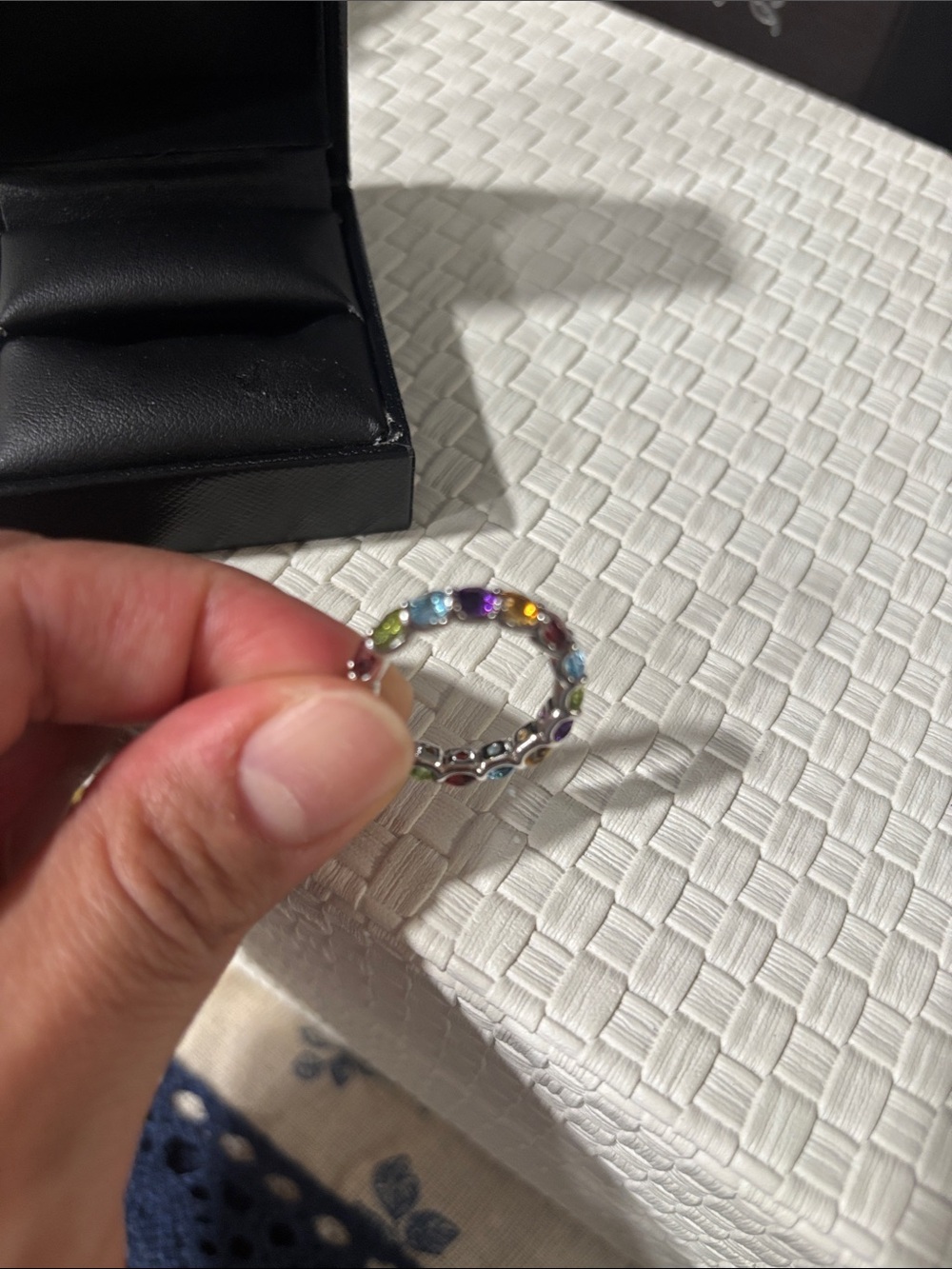 Macy's Sterling Silver 925 Multi-Gem Color Band - Picture 5 of 5